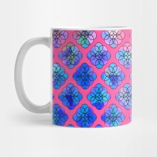 Pink Patchwork Circles Abstract Mug